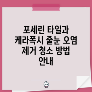 포세린 타일과 케라폭시 줄눈 오염 제거 청소 방법 안내