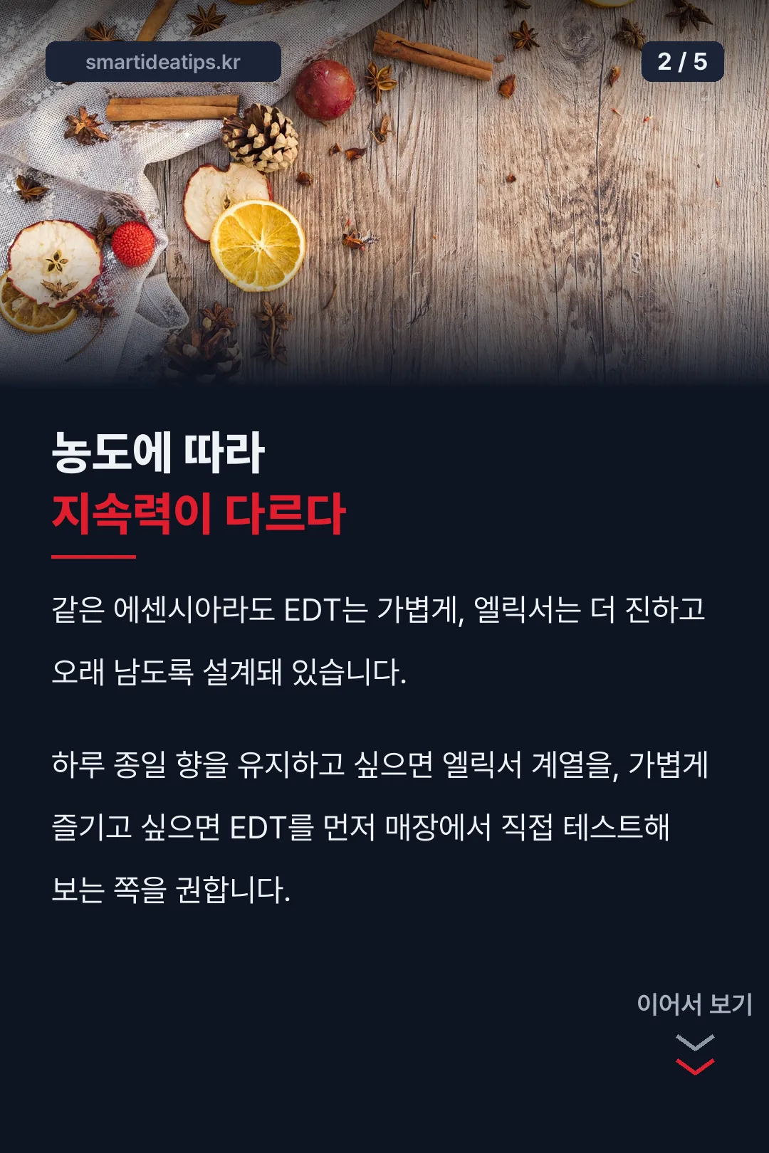 농도별 지속력 비교